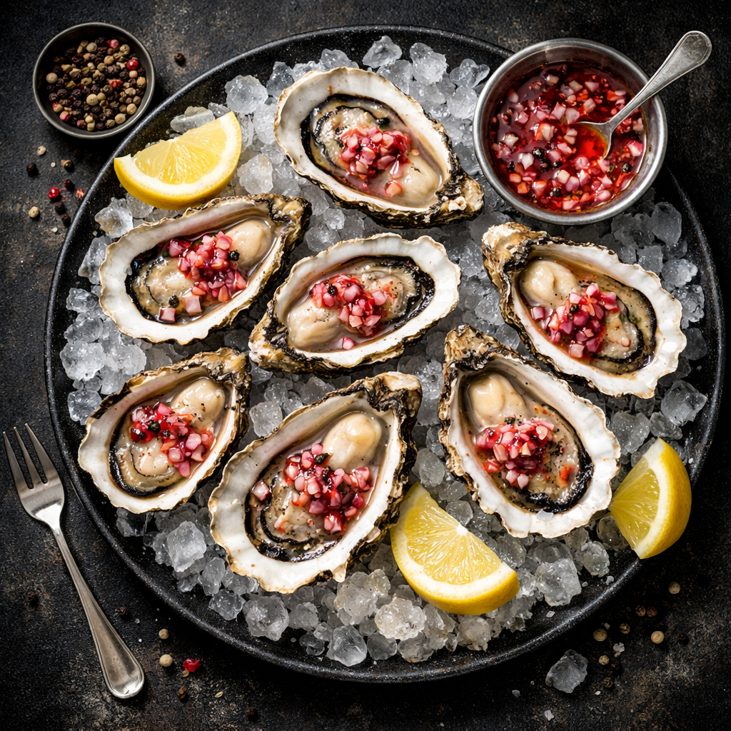 Huîtres à la mignonette