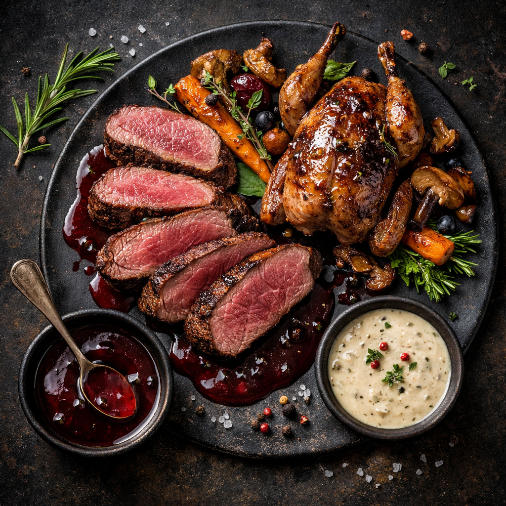 Gibier et viande en sauce