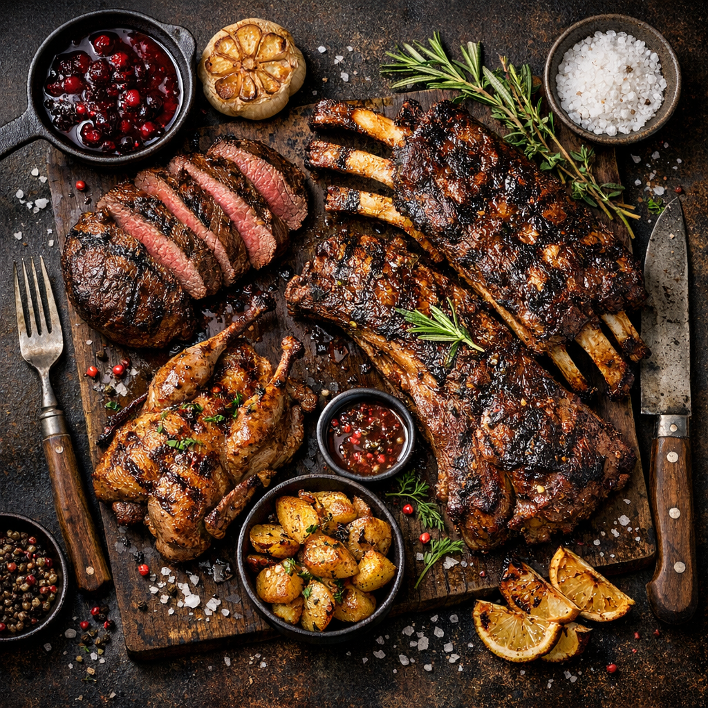 Viande de gibier grillée