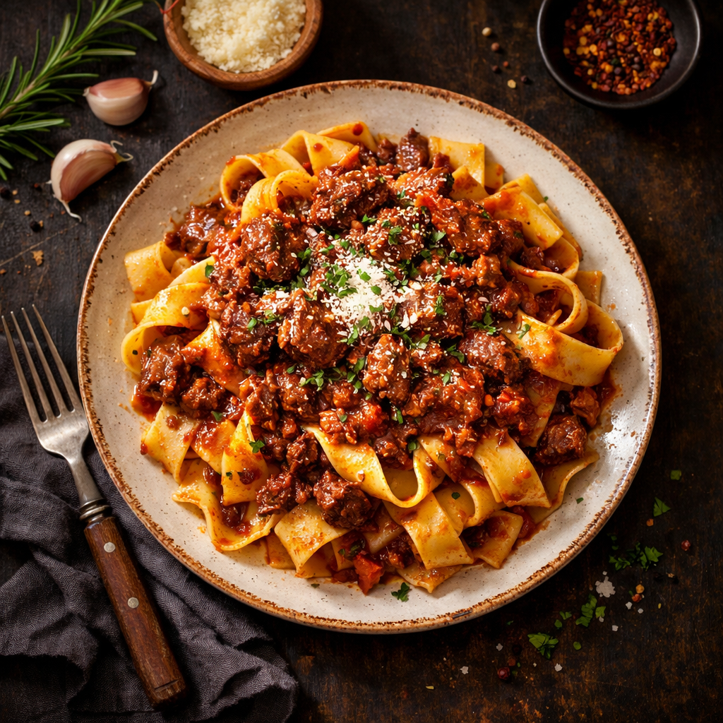 Pâtes à la ragù de sanglier