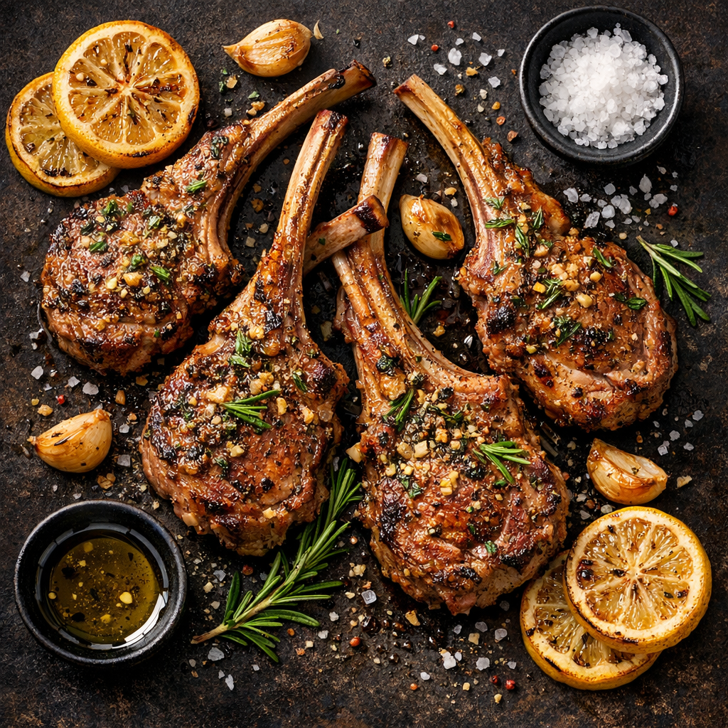 Côtelettes d'agneau rôties aux herbes