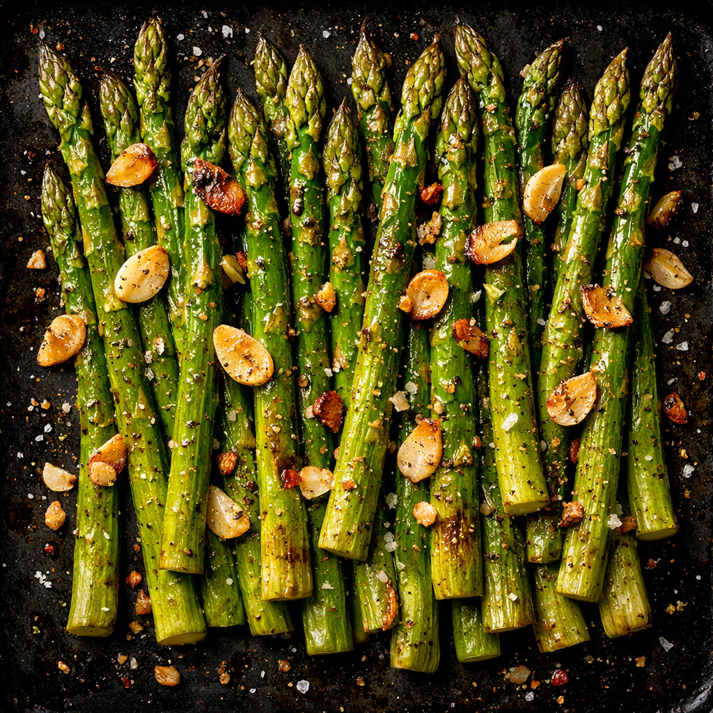 Asperges Rôties à l'Ail