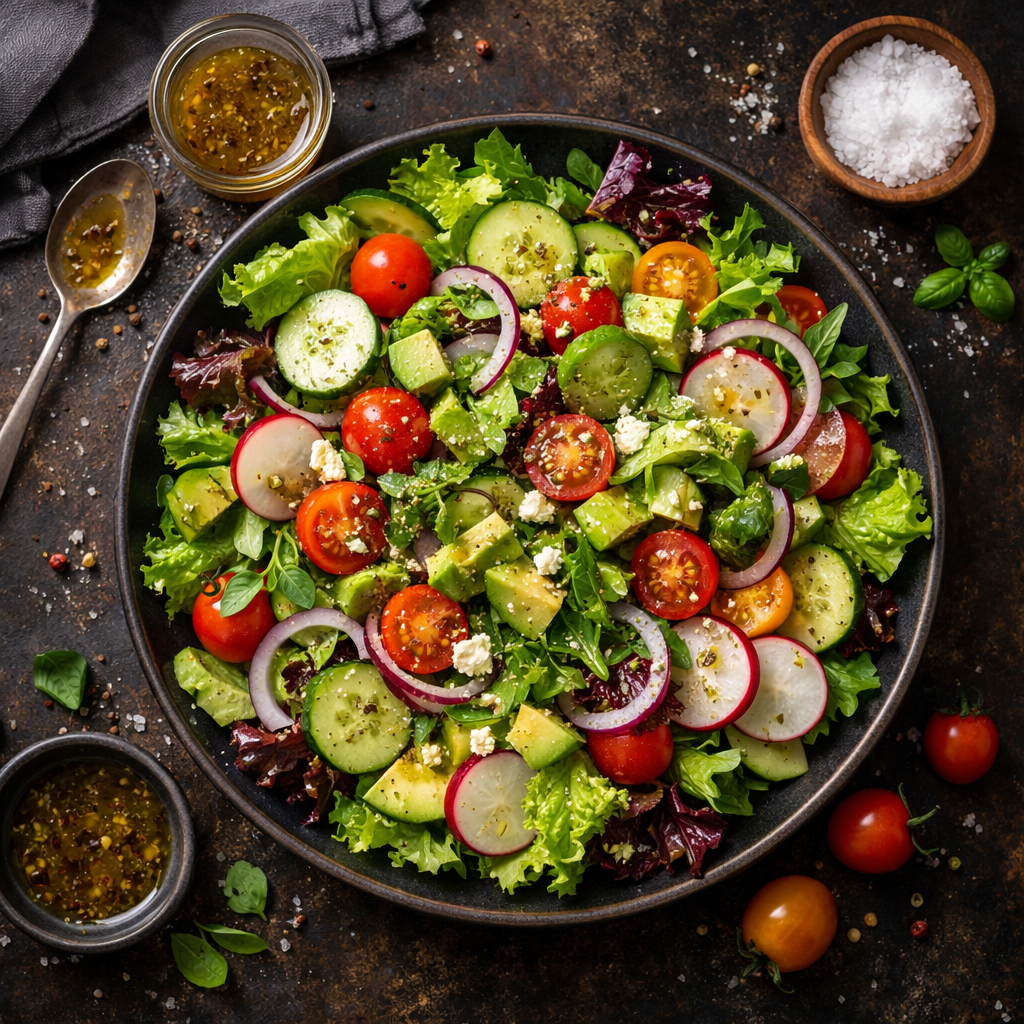 Salade de jardin frais à la vinaigrette