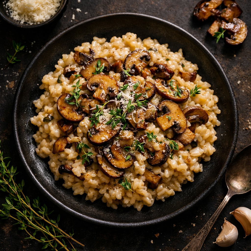 Risotto aux champignons et thym