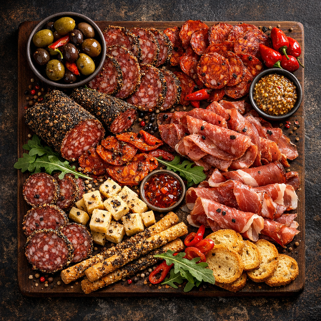 Plateau de charcuterie relevée