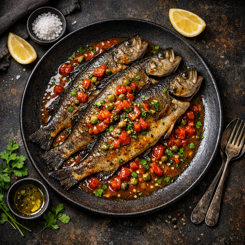 Poisson du lac en sauce