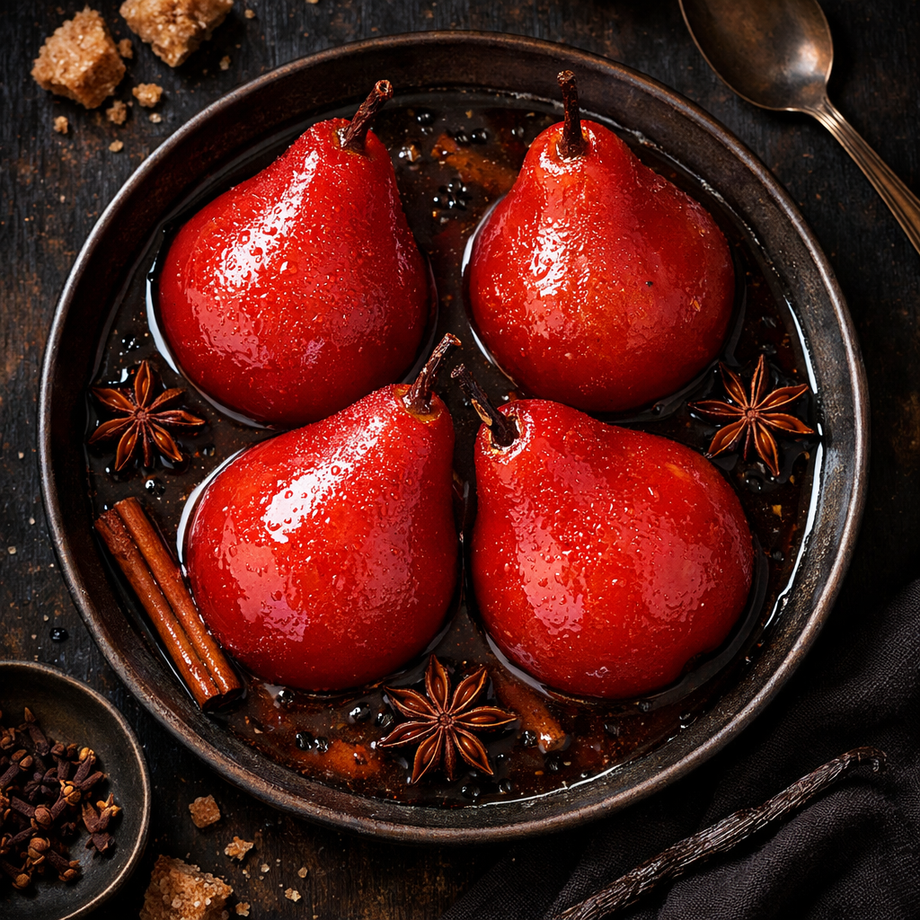 Poires pochées