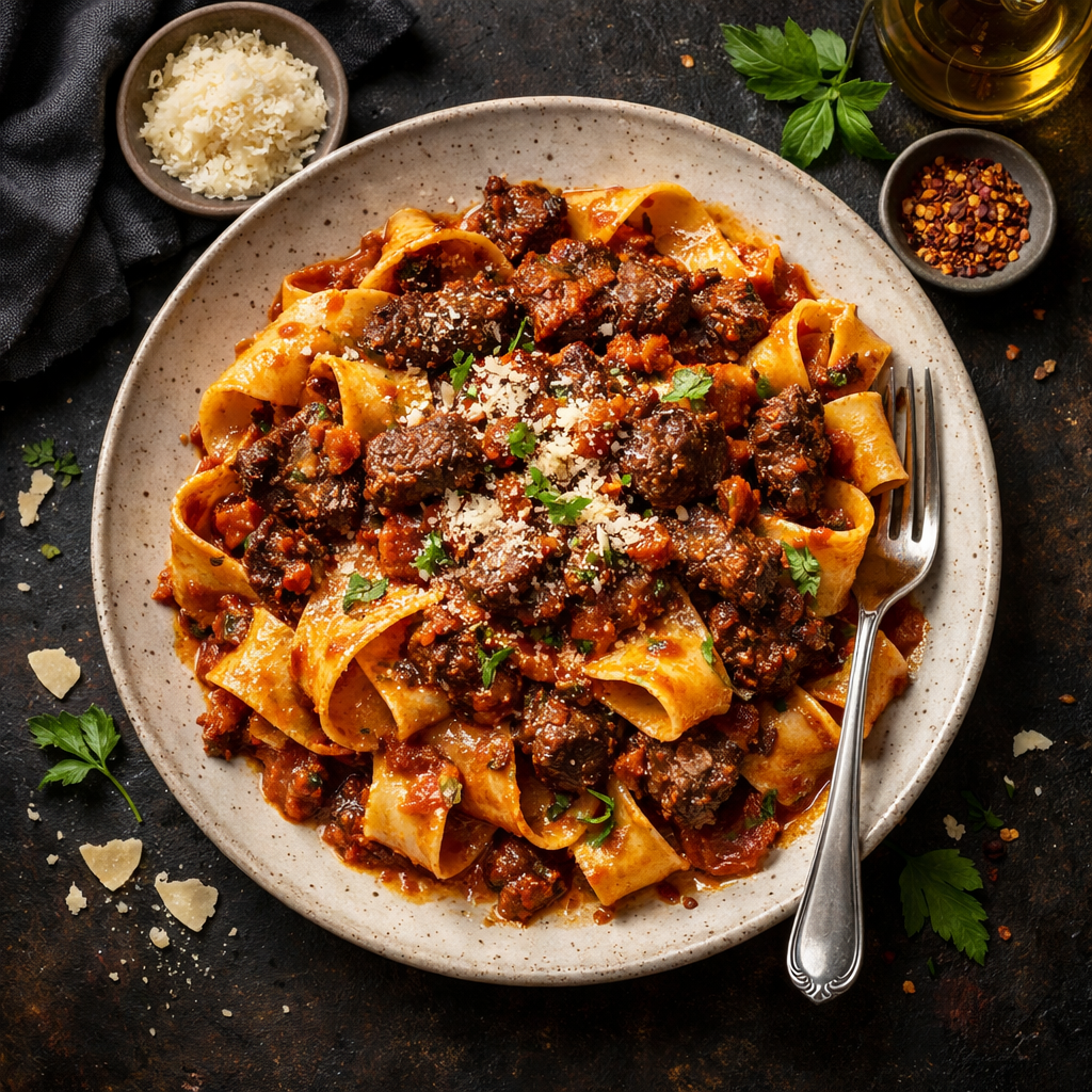 Pâtes à la viande rouge et ragù