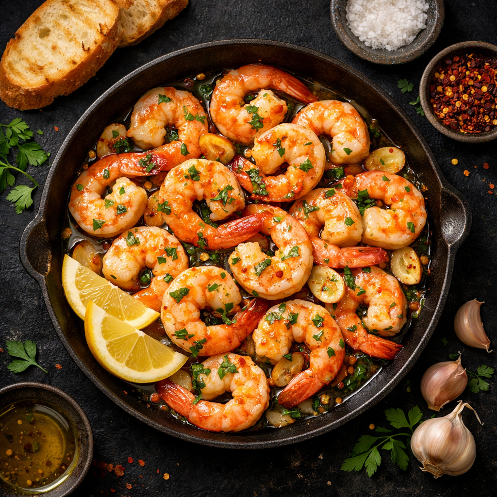 Garlic prawns