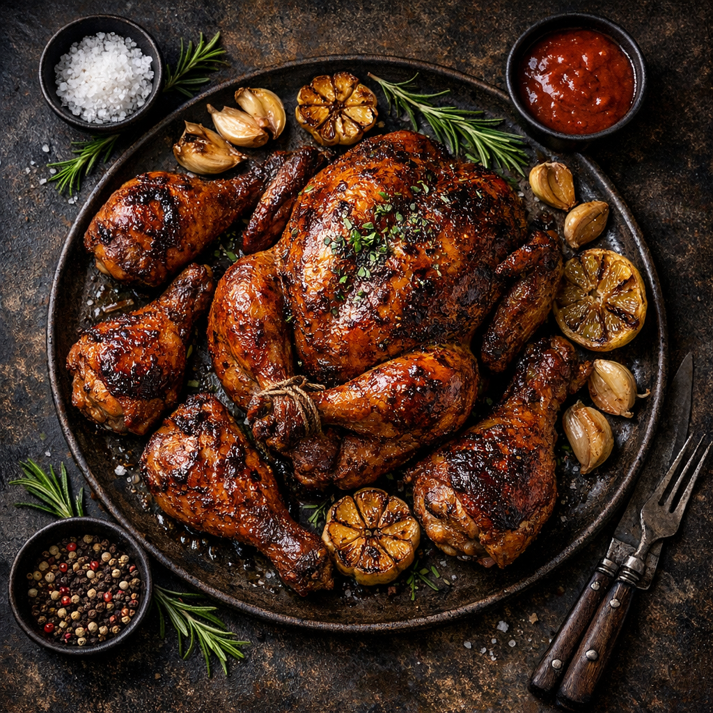 Volaille noire rôtie