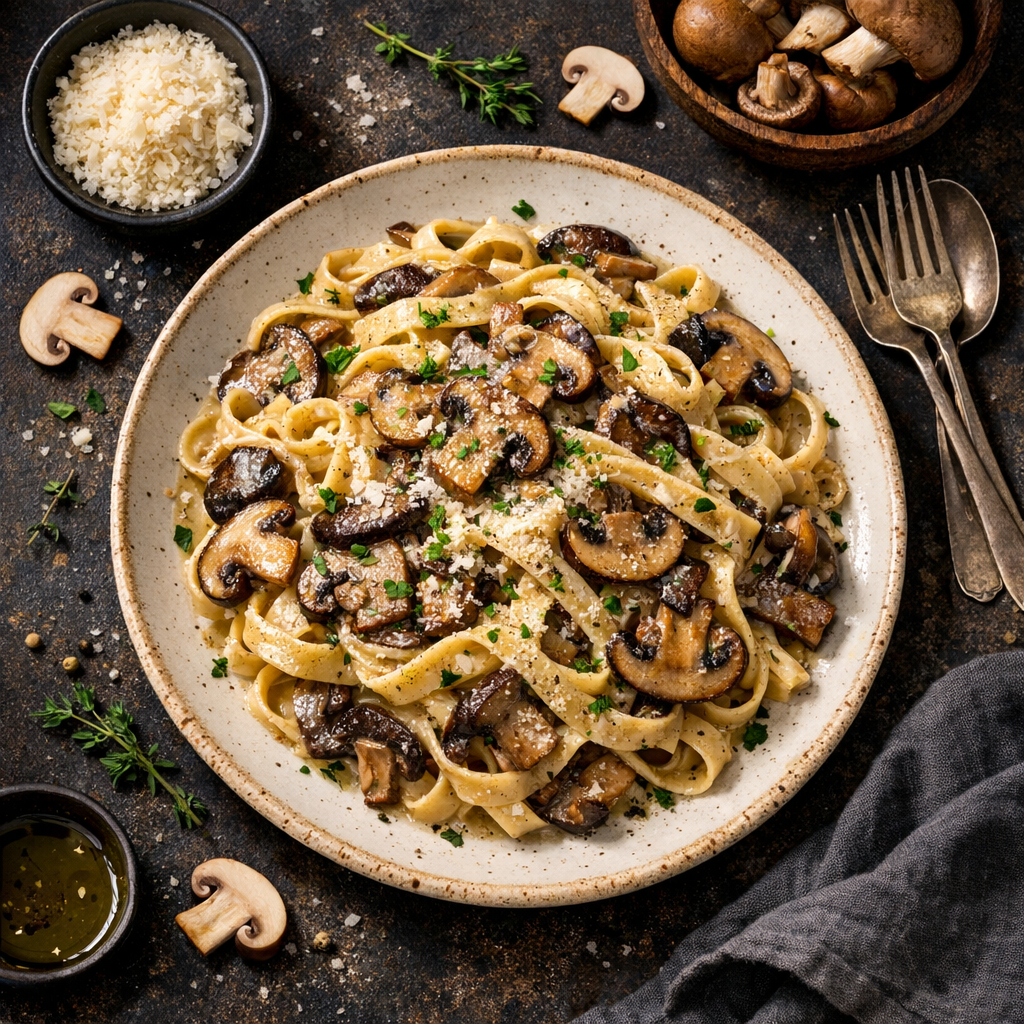 Pâtes aux champignons