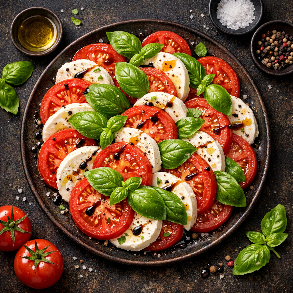 Caprese-Salat mit Basilikum