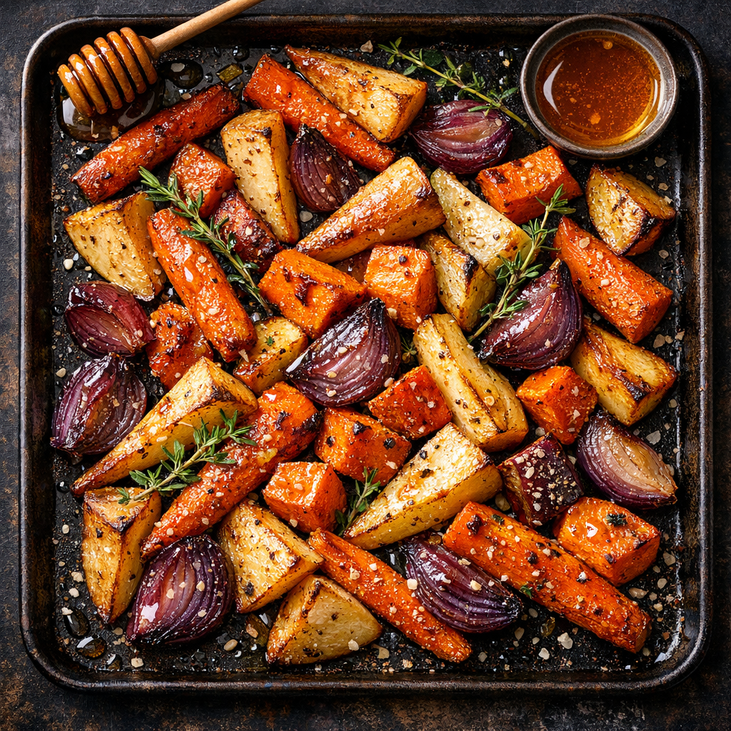 Légumes Racines Rôtis au Miel