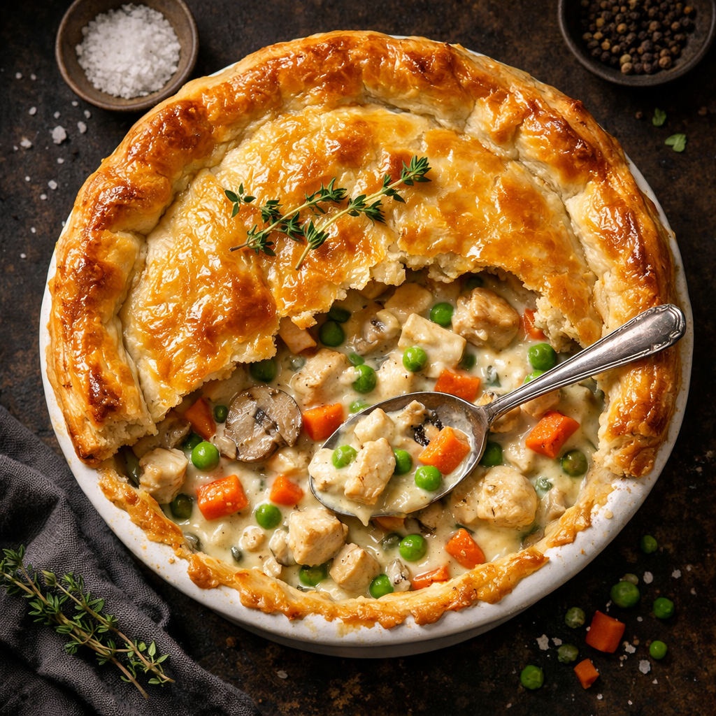 Tourte au Poulet et Sauce Crème