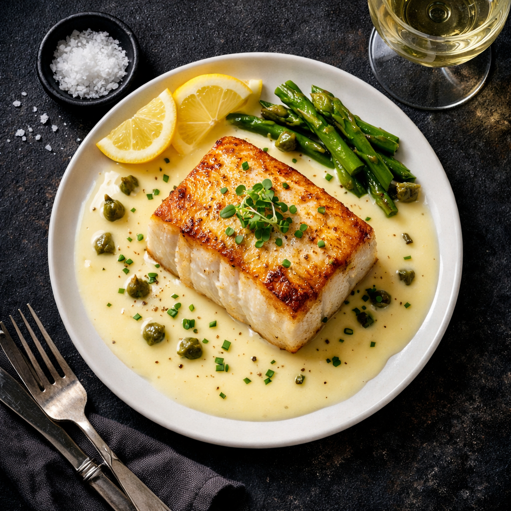 Flétan Sauce Beurre Blanc