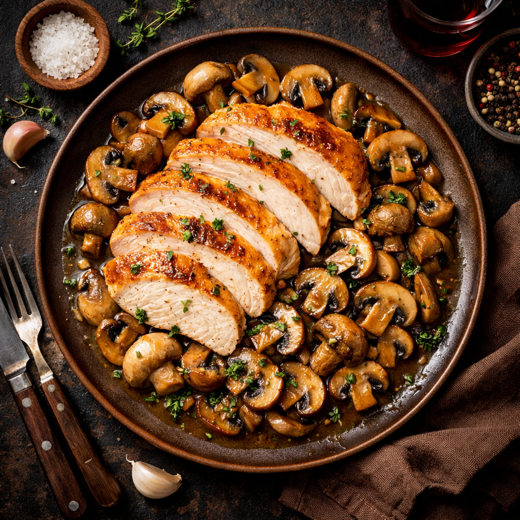 Dinde aux champignons